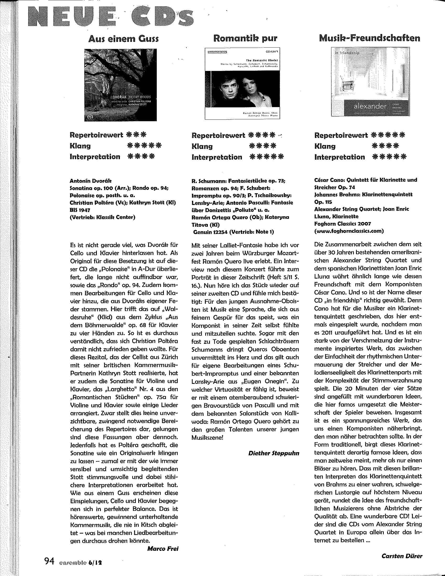 ensemble magazin review - In Friendship